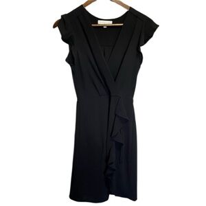 Monteau Los Angeles Black Wrap Tie Front V-neck Little Black Dress Women’s M